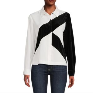 Karl Lagerfeld Colorblock Button-Down Shirt Size Medium
